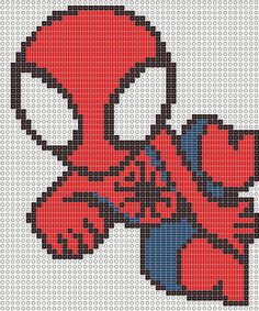 a cross stitch pattern with a spiderman face