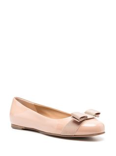 blush pink patent leather slip-on style silver-tone logo plaque bow detailing almond toe branded leather insole flat rubber sole This item is in size 6 and the color is Pink Sporty Women, Patent Leather Ballet Flats, Classic Women, Ferragamo Flats, Ballerina Shoes, Leather Ballet Flats, Sunglasses Sale, Black Patent Leather, Leather Jewelry