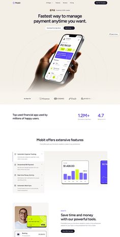 the landing page for an app that is designed to look like a mobile phone and it has