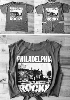 the philadelphia rock'n'roll t - shirt is shown in black and white