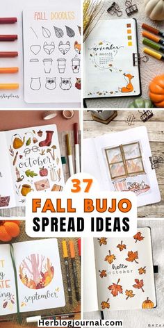 fall bujo spread ideas Bujo Spread Ideas, Fall Bujo, Fall Bullet Journal, Creative Doodles, Bullet Journal Spread Ideas, Journal Spread Ideas, Bullet Journal October, Bullet Journal Work, Bullet Journal Monthly Spread