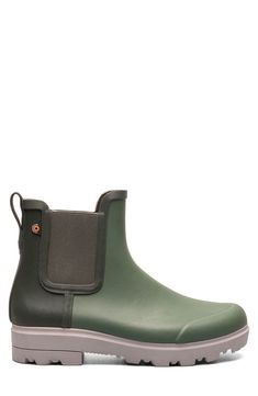 A grippy sole packed with rebound cushioning keeps you grounded in comfort when you step out in this sleek waterproof Chelsea boot. Waterproof: protects against rain, puddles and slush to keep feet dry in wet conditions Antimicrobial fabric engineered to inhibit the growth of odor-causing germs Moisture-wicking fabric engineered for dryness and comfort Cushioned insole Rubber and textile upper/synthetic lining and sole Imported Green Rain Boots For Fall Outdoor Use, Green Weatherproof Rain Boots For Fall, Green Rain Boots For Fall Outdoor Activities, Green Rain Boots For Outdoor Fall Activities, Ankle-high Rain Boots With Rubber Sole For Outdoor, Green Fall Rain Boots For Outdoor, Waterproof Recycled Rubber Rain Boots, Green Waterproof Boots For Rainy Weather, Weatherproof Ankle-high Rain Boots