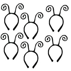 six black and white drawings of leaves with swirls on the top, one is drawn in