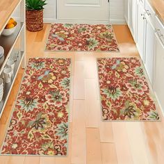 kitchen area rugs with flowers on them