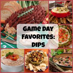 a collage of game day favorite dips