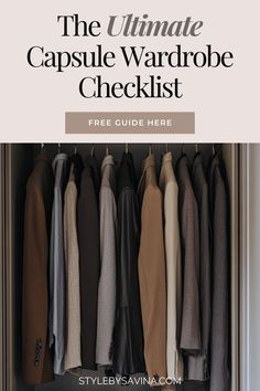 capsule wardrobe Year Round Capsule Wardrobe, Minimalist Outfits Women, Closet Declutter, Minimalist Fashion Winter, Wardrobe Checklist, Minimalist Fashion Summer, Ultimate Capsule Wardrobe, Declutter Closet, Capsule Wardrobe Checklist