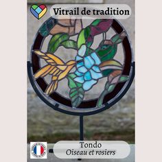 an image of a stained glass window with flowers on the outside and words that read virtual de tration