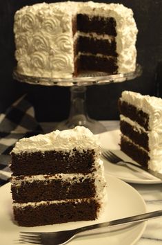 a slice of cake on a plate with a fork