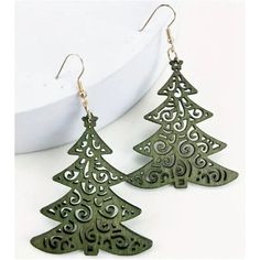 This Listing Is For A Pair Of Christmas Tree Earrings Wooden Dangle Green. Brand New! Christmas Tree Wood, Laser Cut Decor, Party Cartoon, Laser Cut Wood Earrings, Clear Earrings, Laser Cut Jewelry, Laser Cut Earrings, Cut Earrings, Wood Christmas Tree