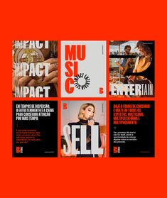 an image of multiple magazine covers on red background