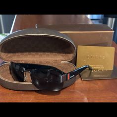 Clean Gucci Glasses, Like Brand New, No Scratches Designer Business Sunglasses With Tinted Lenses, Designer Black Rimless Sunglasses, Coach Glasses Frames, 80s Glasses, Funky Sunglasses, Coach Glasses, Gucci Glasses, Blue Filter, Quay Sunglasses