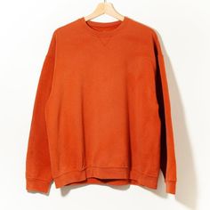 90s Vintage Distressed Crewneck Sweatshirt Burnt Orange Sun Faded Worn to Perfection SportswearLARGE : see measurements for exact fit !!!Measurements: Chest : 24"  (Pit To Pit)  Length : 25.75"  (Center Back Neck to Hem)Condition: 8/10, sun faded distressed, rip on bottom hem  *USE ZOOM FOR DETAILS.Material:  50% Cotton 50% PolyesterTag / Brand : Fruit of the Loom , Made in HondurasVisvim Gallery Dept Off-White RRL*PLEASE BE AWARE THESE ITEMS ARE VINTAGE AND SHOW SIGNS OF WEAR. *There may be sma Nike Sweatshirts Orange, Orange Relaxed Fit Long Sleeve Sweatshirt, Orange Cotton Sweatshirt With Relaxed Fit, Orange Relaxed Fit Cotton Sweatshirt, Vintage Soft-washed Tops For Winter, Orange Relaxed Fit Sweatshirt With Crew Neck, Orange Relaxed Fit Crew Neck Sweatshirt, Orange Relaxed Fit Crew Neck Sweater, Oversized Vintage Sweatshirt