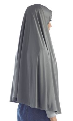 Poly Knit Short Khimar with Stretch