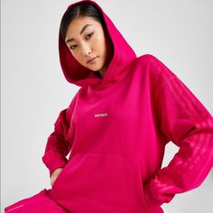 Pink Icy Park Cargo Hoodie Xs (Unisex) Brand New, Never Worn Tags Attached And Still In The Plastic Sporty Spring Hoodie With Double-lined Hood, Spring Streetwear Hoodie With Ribbed Cuffs, Sporty Spring Hoodie For Streetwear, Sporty Hoodie For Spring Streetwear, Sporty Spring Streetwear Hoodie, Spring Sporty Streetwear Hoodie, Spring Sportswear Hoodie With Double-lined Hood, Cargo Hoodie, Adidas X Ivy Park