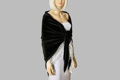 🔘 Velvet Women Shawl for all kinds of events. 🔘 Material: 90% Polyester; 10% Spandex velvet, Ivory Lace Border 🔘 Measurements: One layer shawl measurements; Top Length 226cm/89 inches, Height 114cm/45inches 🔘 Care instructions: Hand wash gently in cool or lukewarm water and lay flat to dry 🔘 Custom orders are welcome! Shawl Measurements, Shawl Black, Shawl Wedding, Bridesmaid Shawl, Boho Shawl, Wedding Shrug, Velvet Shawl, Winter Wrap, Winter Shawl