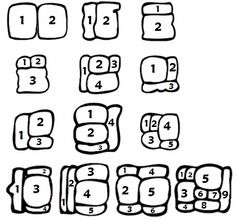 an image of numbers and shapes in the form of squares on a sheet of paper