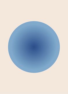 an image of a blue circle on a beige background that looks like it is floating in the air