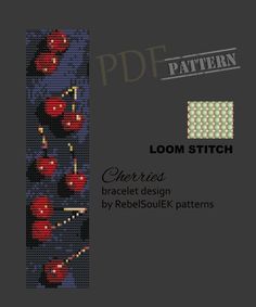 a cross stitch pattern with apples on the side and text that reads loom stitch