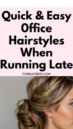 quick office hairstyles Quick Easy Long Hairstyles For Work, Long Hairstyles For Nurses, Up Do For Work Easy, Out Of The Face Hairstyles Simple, Messy Work Hair, Easy Workday Hairstyles, Easy Hair Dos For Wedding Guest, Work Ponytail Hairstyles, Work Day Hair Easy Hairstyles