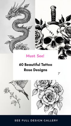 Explore 4 images showcasing unique tattoo rose designs that highlight their beauty and significance. Discover 60 inspirational tattoo ideas that can represent love, passion, and personal style.