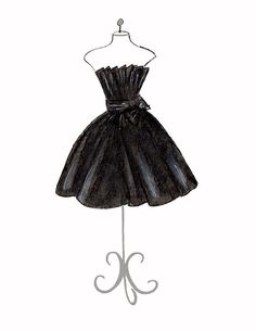 a drawing of a dress on a mannequin with a ribbon around the waist