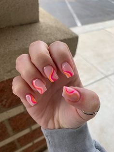 Nail Designs Hot Pink, Nail Art 2023, Summer Nails Neon, Spring Nails 2023, Bright Summer Acrylic Nails, Neon Orange Nails, Nail 2023, Neon Pink Nails