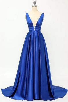 Satin Long Prom Dress, Corset Dress Prom, Dresses Royal, Affordable Dresses, Sophisticated Dress, Crochet Diy, Royal Blue Dresses, Floor Length Dresses, Evening Party Dress