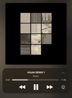 an audio player with the words hahan demo 1 on it's screen and two arrows