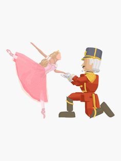 "Sugar Plum Princess and the Nutcracker" Sticker for Sale by alaynamadeline | Redbubble Nutcracker Ballet Characters, Nutcracker Widget, Nutcracker Ballet Illustration, Eloise Christmas, Nutcracker Wallpaper, Sugar Plum Princess, Nutcracker Aesthetic, Nutcracker Art, Barbie Nutcracker