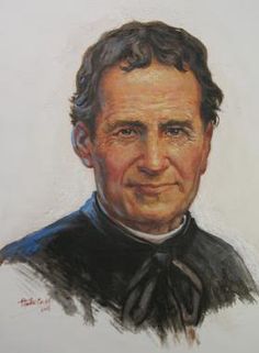 a painting of a man wearing a black shirt