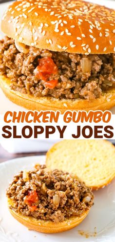 chicken gumbo sloppy joes on a bun