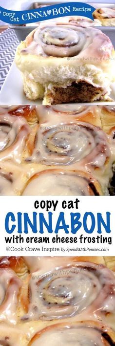 the cover of copy cat cinnamon roll with cream cheese frosting