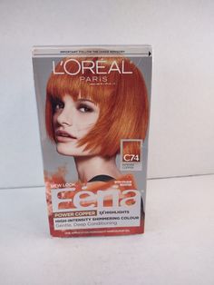 L'Oreal Paris Feria Shimmering Permanent Hair Dye Color C74 Copper Crave Shimmering Permanent Hair Color for Dark Hair: Custom-blended by our master colorists, this multi-faceted shimmering red color with 4X highlights transforms dark hair in 1 step to high impact, vibrant colour without no bleaching Kit Contains: Vibrant Permanent Colour Gel,Shimmering Conditioning Developer Crème, Aromatic Shimmer Serum, Power Shimmering Conditioner, Power Color Booster Bold Shades: Inspired by cutting-edge fa Red Hair Dye Box, Hair Dye Box, Copper Red Hair Dye, Loreal Paris Feria, Copper Hair Dye, Feria Hair Color, Vidal Sassoon Hair Color, Box Hair Dye, Red Hair Dye