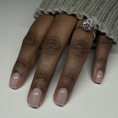 How To Paint Natural Nails, Natural Nails With Gel Polish, Dnd Nude Colors, Milky White Gel Nails, Sheer Gel Nail Polish, Gel Polish Natural Nails, Nude Nails Black Women, Dnd Nails, Nude Manicure