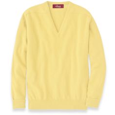 Men's Cashmere V-Neck Sweater With Saddle Shoulder in Lemon Frost | The Lanam Shop