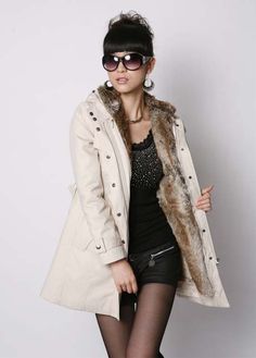 Long Fur Coat, Faux Fur Hooded Jacket, Faux Fur Hooded Coat, Overcoat Jacket, Hooded Winter Coat, Hooded Faux, Military Coat, Outwear Jackets, Belted Coat