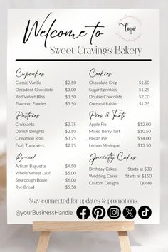 Editable Bakery Price List Template for Any Niche | Customizable Menu Card | Instant Download | Printable Bakery Menu | DIY Price List Template Bakery Supplies List, Baking Business Menu Ideas, Small Pastry Business Ideas, Bakery Menu Ideas Design, Small Business Menu Ideas, Cake Price List Template, Home Bakery Pricing, Small Bakery Menu Ideas