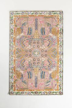 Hand-Tufted Avery Rug | Anthropologie Pink Sofa Green Rug, Blue Pink Vintage Rug, Rug With Pink And Blue, Opal House Rugs Target, Persian Rug Playroom, Livingroom Floral Rug, Anthropologie Bedroom Rug, Pastel Living Room Rugs, College Apartment Area Rugs