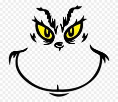 an angry cat face with yellow eyes