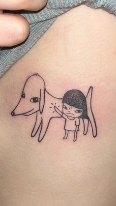 Rib tattoo inspiration Subtle Ghibli Tattoo, Charlie And Lola Tattoo, Yoshimoto Nara Tattoo, Yoshitomo Nara Tattoo, Kaomoji Tattoo, Lps Tattoo, Pony Tattoo, Pug Tattoo, Adventure Time Tattoo