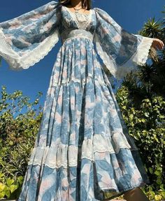 Aesthetic Dress Up, Modest Dresses Ideas, Dresses Sleeves Designs, Cottagecore Maxi Dress, Modest Outfit Summer, Cute Casual Dresses For Summer, Modest Pretty Outfits, Pretty Outfits Aesthetic, Kurti For Wedding