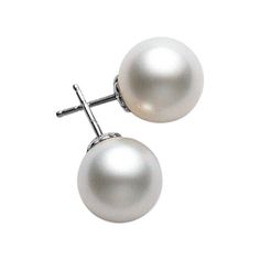 9mm White South Sea cultured pearls A+ quality 18K white gold Pose Back PES902NW Mikimoto Earrings, White Gold Pearl Earrings, Mikimoto Jewelry, Sea Earrings, White Pearl Jewelry, Gold Pearl Jewelry, Mikimoto Pearls, White Gold Earrings Studs, White Pearl Earring