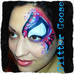 Spiderman Spidergirl graffiti style mask! Face painting by Glitter Goose. Spider Girl paint. Spider Man Face Paint, Marvel Masks, Girl Face Painting, Spiderman Face, Glitter Tattoo, Spider Girl, Face Painting Designs, Celebrity Style Red Carpet, Tattoos Gallery