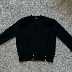 Black Gold Hardware Buttons Has Sewn-On Shoulder Pads Size S Great Overall Condition! Just Collected Some Dust From Storage But Can Easily Be Removed With A Lint Roller 100% Authentic, Orders $500+ Will Be Professionally Authenticated Before It Ships To You Hardware Buttons, Chanel Jackets, Chanel Jacket, Lint Roller, Cashmere Cardigan, Cc Logo, Shoulder Pads, Gold Hardware, Overalls