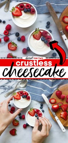 Cheesecake for Two, desserts for two, sweet treats Keto Ramekin Recipes, Ramican Deserts, Ramikin Recipes Dessert, Ramiken Desserts Easy Recipes, Ramekin Recipes, Ramkin Recipes, Small Cheesecake Recipe, No Cook Cheesecake, Ramekin Dessert