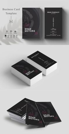 three business cards mock up on top of each other