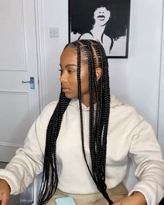 Bomb Black Hair posted on Instagram: “These short stitch braids are cute! Lighter than individual braids and more movement than full…” • See all of @bombblackhair's photos and videos on their profile. Short Stitch Braids, Natural Hair Box Braids, Individual Braids, African Hair Braiding Styles