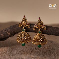 Bring in the old world charm with these Goddess Lakshmi earrings. Inspired by our ancient temple architecture and crafted with intricate details, our collection resonates with the grace and style of modern-day icons.  Call now at +91 6309798686 to discover your perfect piece. . . . #AntiqueJhumkas #TimelessElegance #HeritageCraftsmanship #TraditionalJewellery #cmrjewellery #gold #jhumkas #JewelleryCollection Lakshmi Earrings Gold, Jhumki Designs Gold Antiques, Jumkas Gold, Lakshmi Earrings, Buttalu Gold, Antique Jhumkas, Jewellery Video