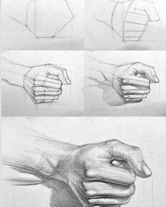 the steps to draw hands in pencil