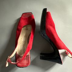 Vintage Charles Jourdan Red Suede Sling Back Platform Heels From The Late 1970’s Cool As Heck Charles Jourdan, Shoes Vintage, Red Suede, Sling Back, Platform Heels, Shoes Women Heels, Shoes Heels, Size 6, Women Shoes